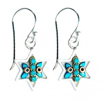 Turquoise Star of David Earrings